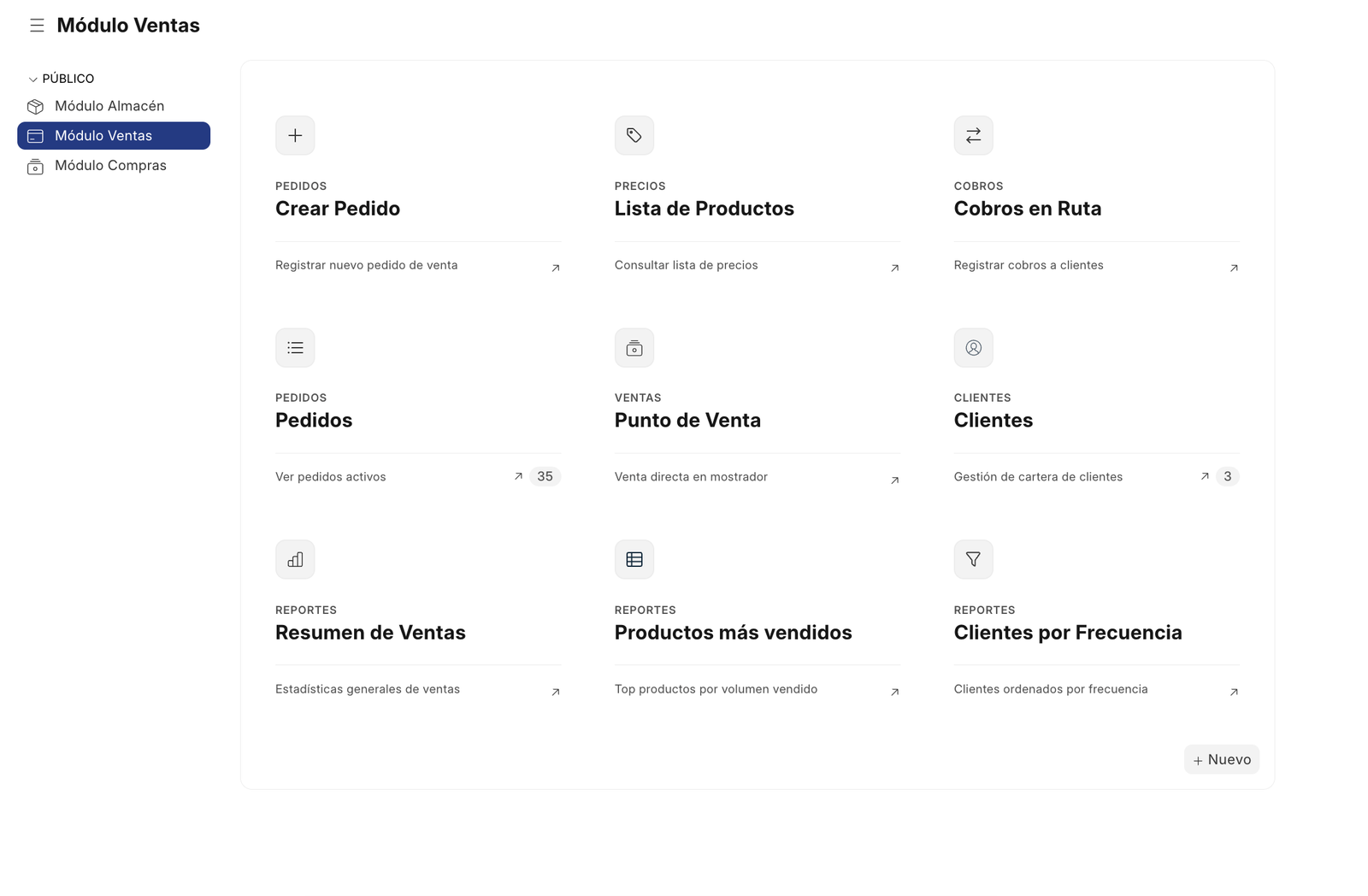 Módulo Ventas